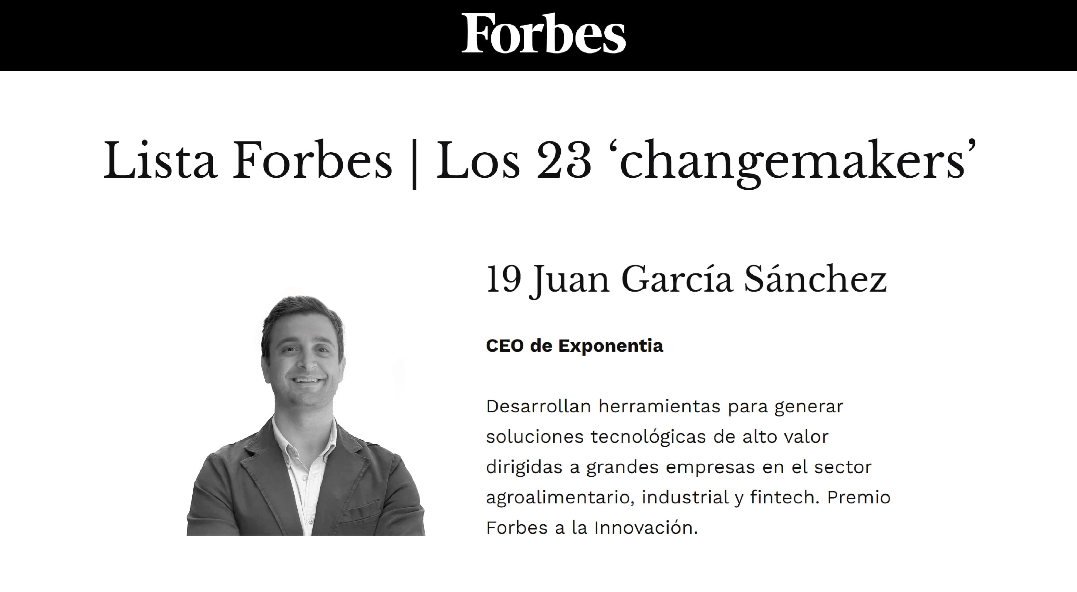Juan Garcia CEO Exponentia Forbes